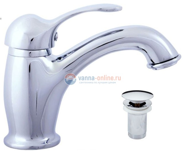 Смеситель для раковины Rav-Slezak Labe L027.5K, с донным клапаном Click-Clack, хром