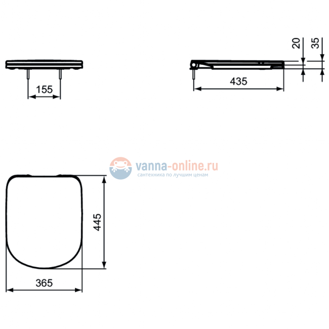 Сидение и крышка для унитаза с функцией плавного закрытия Ideal Standard i.life A T467901