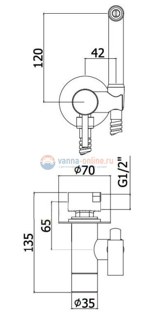 Гигиенический душ Paffoni Tweet Round ZDUP110BR со смесителем, бронза Гигиенический душ Paffoni Tweet Round ZDUP110BR со смесителем, бронза