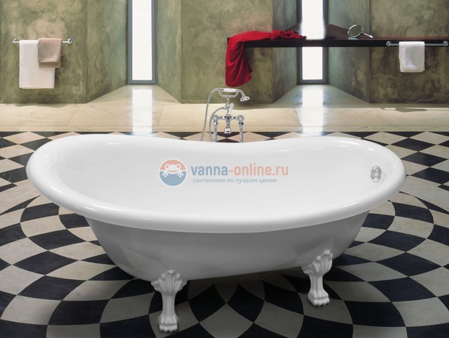 Ванна из литьевого мрамора Astra-Form Роксбург 170 х 80 ножки белые