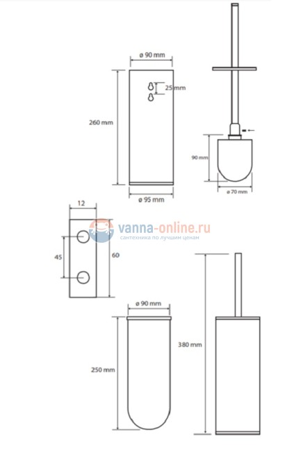 Ершик Bemeta White 102313064 9.5 x 9 x 38.5 см подвесной/напольный, белый Ершик Bemeta White 102313064 9.5 x 9 x 38.5 см подвесной/напольный, белый