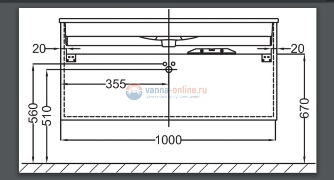 Тумба под раковину Jacob Delafon Vox EB2075-R1-N18, белый блестящий