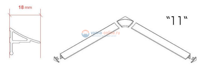 Универсальная декоративная планка Ravak тип 11, 110 см