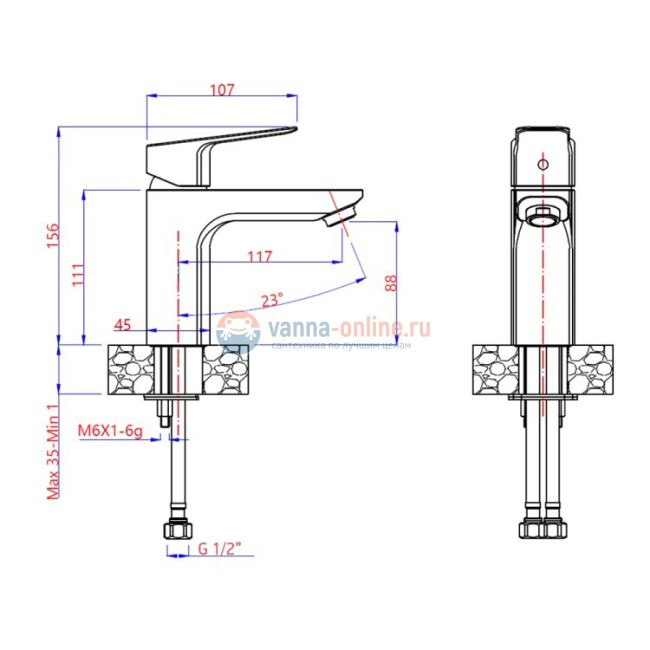Смеситель для раковины Paini Viva Style без донного клапана