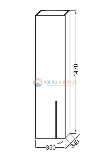 Пенал Jacob Delafon Nouvelle Vague 35 см, EB3047G-M40, цвет бежевый матовый, левый