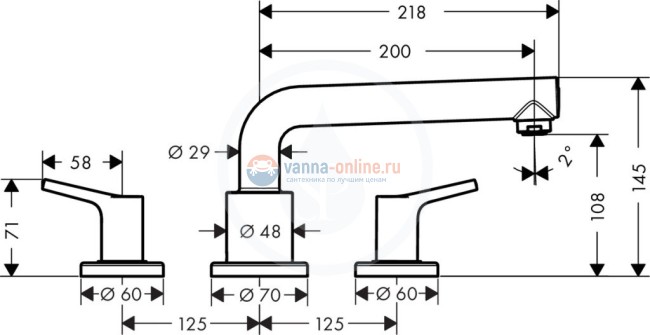 Смеситель Hansgrohe Talis S 72415000 для ванны Смеситель Hansgrohe Talis S 72415000 для ванны