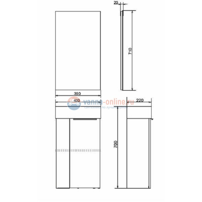 Зеркало Comfortу Асти-40, дуб темно-коричневый Зеркало Comfortу Асти-40, дуб темно-коричневый