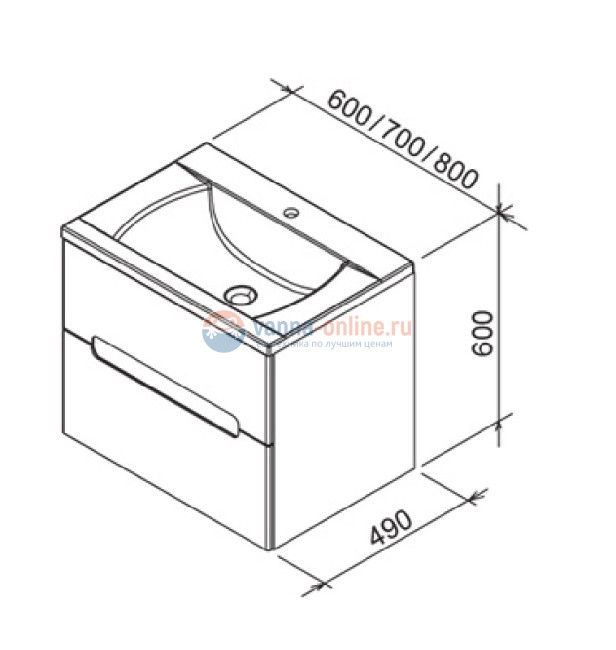 Тумба под раковину Ravak SD Classic II 800, фасад белый, корпус латте, левая/правая