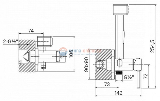 Гигиенический душ Iddis 004BLS0i08 со смесителем, черный