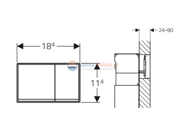 Клавиша Geberit Omega Type 60 115.081.GH.1, глянцевый хром