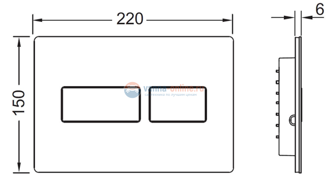 Клавиша смыва TECE Solid с двойной системой смыва, белый матовый