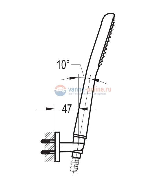 Ручной душ Cezares CITY-KD-01 со шлангом и держателем Ручной душ Cezares CITY-KD-01 со шлангом и держателем