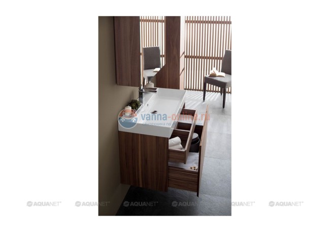 Тумба c раковиной Aquanet Нью-Йорк 100 00203949, цвет орех 