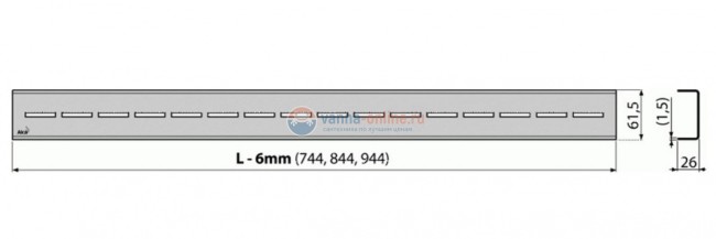Решетка водосточная AlcaPlast Route-950M, нержавеющая сталь матовая
