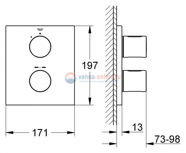 Смеситель Grohe Grohtherm 19568000 для душа