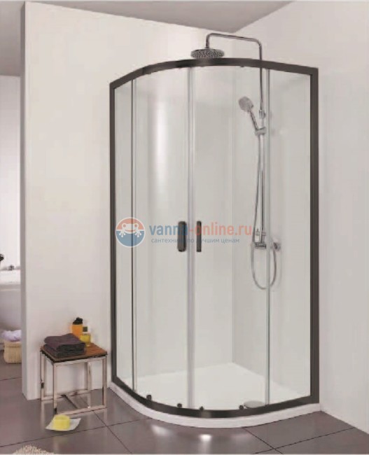 Душевой уголок Bravat Blackline BS090.1201B 90 x 90 x 200 см четверть круга, черный