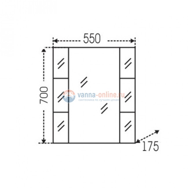 Зеркальный шкаф СаНта Герда 55 101020, цвет белый Зеркальный шкаф СаНта Герда 55 101020, цвет белый