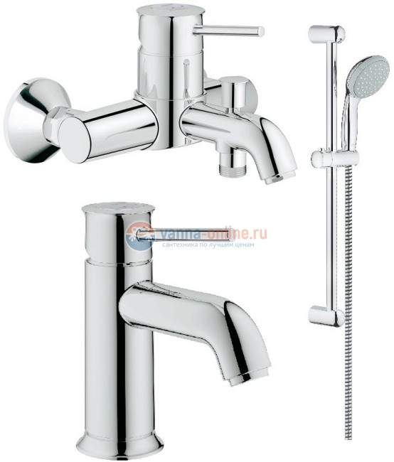 Комплект смесителей Grohe BauClassic 124404 Комплект смесителей Grohe BauClassic 124404