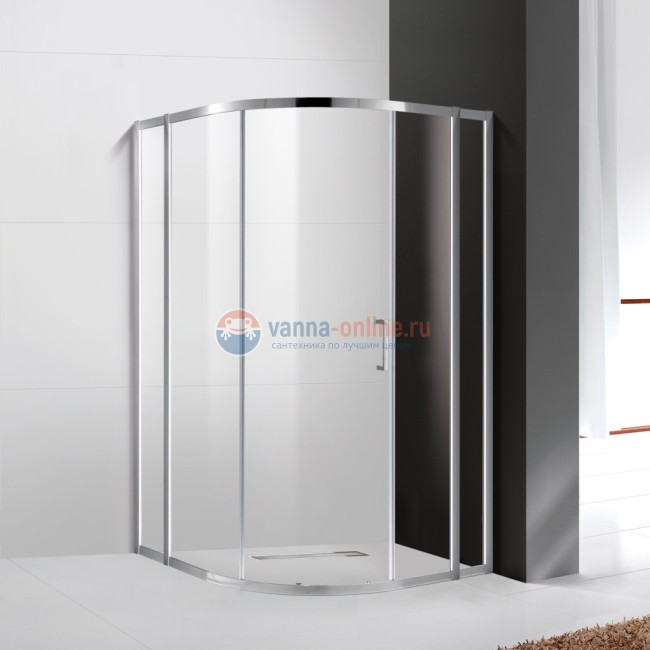 Душевой уголок Cezares Molveno-R-11-90+30-C-Cr-IV, 120 x 120 x 190 см, стекло прозрачное, хром