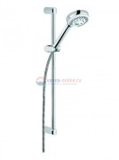 Душевой гарнитур Kludi Logo 3S 6836305-00, длина штанги 60 см, держатель хромированный пластик, цвет хром