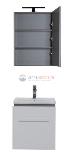 Тумба с раковиной Aquanet Порто 50 белый, 00195729