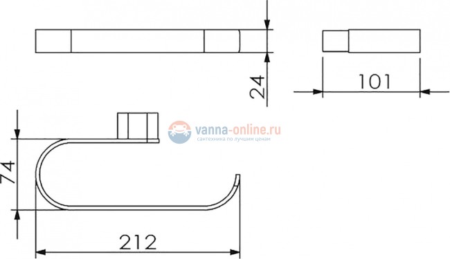 Полотенцедержатель Langberger Lugano 24038A, 21,2 см Полотенцедержатель Langberger Lugano 24038A, 21,2 см