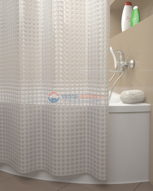 Штора для ванной Iddis Stereo Square 500E18Si11 Штора для ванной Iddis Stereo Square 500E18Si11