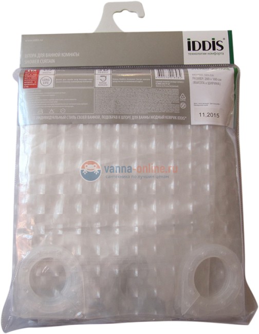 Штора для ванной Iddis Stereo Square 500E18Si11 Штора для ванной Iddis Stereo Square 500E18Si11