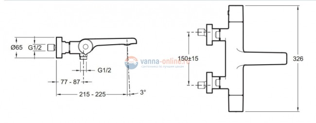 Смеситель Jacob Delafon Avid E97386-CP для ванны термостатический