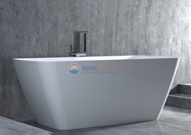 Ванна Salini Agatha, 180 х 80 х 66 см, из материала Solix, матовая белая 100221M