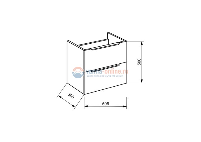 Тумба под раковину BelBagno ETNA39-600/390-2C-SO-RN-P 60 см подвесная, цвет натуральный дуб (rovere nature)