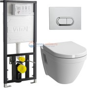 Инсталляция с унитазом Vitra S50 9003B003-7201 сиденье микролифт, клавиша хром
