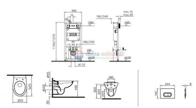 Инсталляция с унитазом Normus 9773B003-7202, сиденье стандарт (комплект)