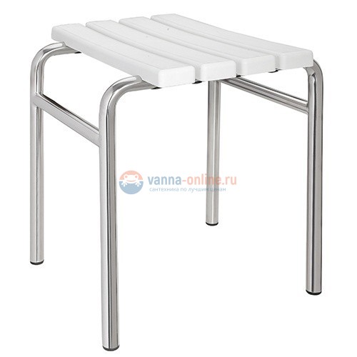 Стул в душ Bemeta Help 338125071 44 см, белый, хром глянцевый Стул в душ Bemeta Help 338125071 44 см, белый, хром глянцевый