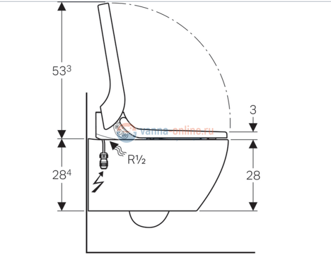 Электронный унитаз Geberit AquaClean Tuma Comfort 146.294.11.1 с крышкой-биде, альпийский белый Электронный унитаз Geberit AquaClean Tuma Comfort 146.294.11.1 с крышкой-биде, альпийский белый