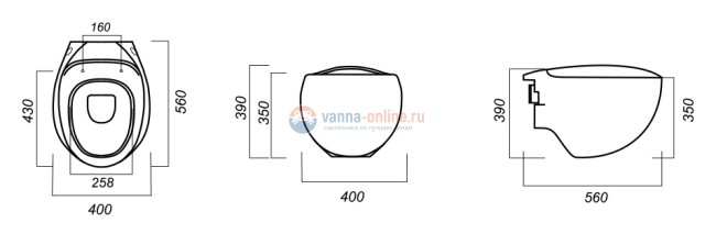 Подвесной унитаз Sanita Luxe Ringo c крышкой-сиденьем Soft Close RNGSLWH0104