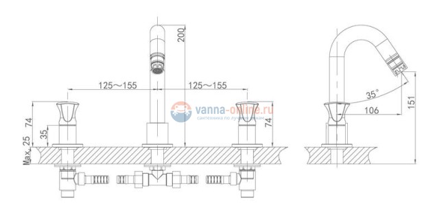Смеситель D&K Hessen Grimm DA1384101 для раковины