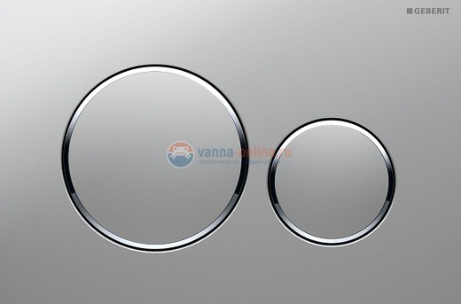 Клавиша Geberit Sigma Type 20 115.882.KN.1 рамка и кнопки: хром матовый, обод: хром глянец, двойной смыв