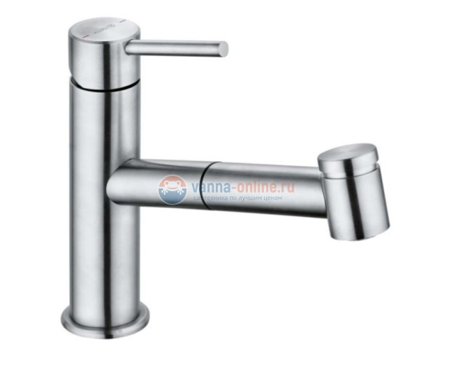 Смеситель Kludi Steel 44851F860 для кухонной мойки с выдвижным изливом, хром