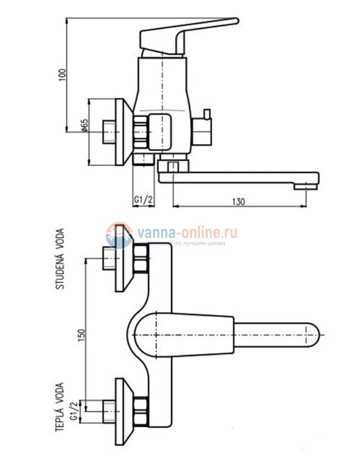 Смеситель для ванны и душа Rav-Slezak Colorado CO151.5, хром