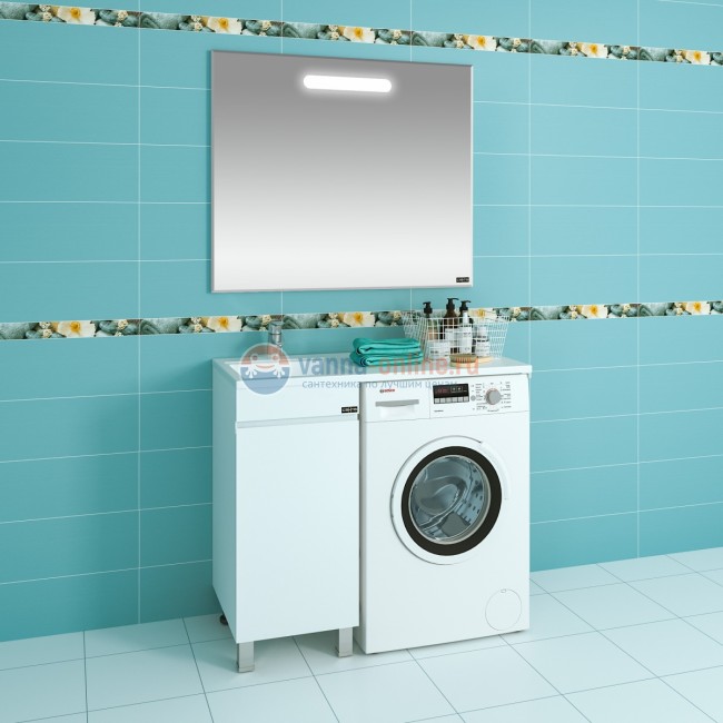 Тумба под раковину СаНта Марс-38 700221 над стиральной машиной, напольная