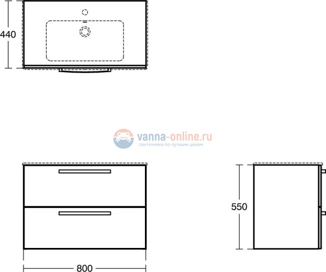 Тумба для раковины 80 см Ideal Standard TEMPO E3242WG