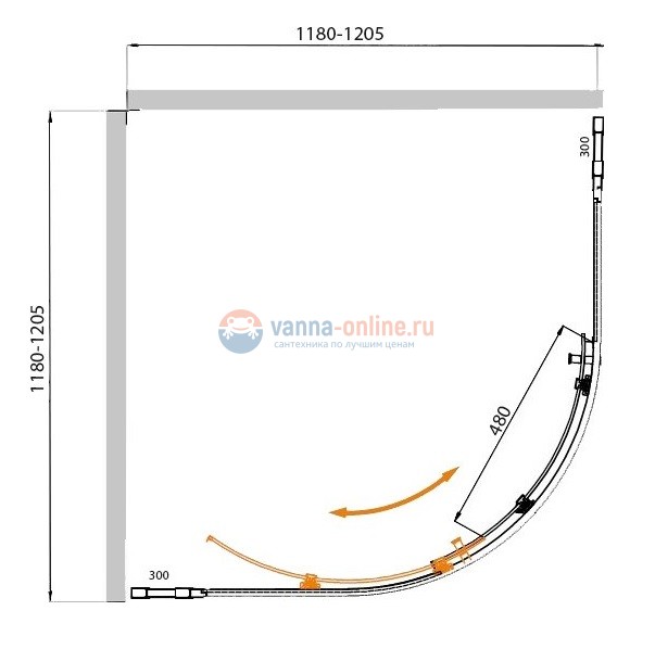 Душевой уголок Cezares Molveno-R-11-90+30-P-Cr, 120 x 120 x 190 см, стекло текстурное Punto, хром