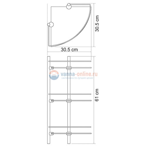 Полка в ванную WasserKRAFT 3133 стеклянная тройная угловая Полка в ванную WasserKRAFT 3133 стеклянная тройная угловая