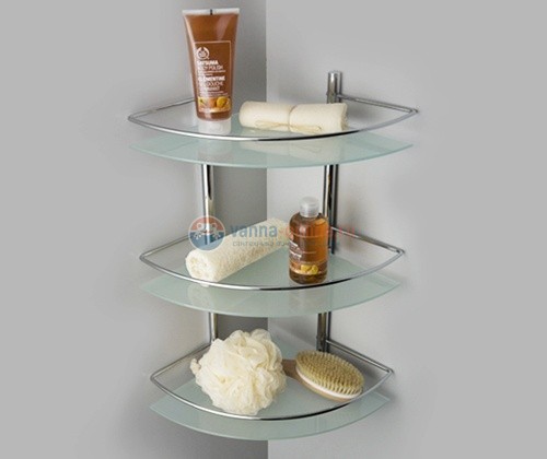 Полка в ванную WasserKRAFT 3133 стеклянная тройная угловая Полка в ванную WasserKRAFT 3133 стеклянная тройная угловая