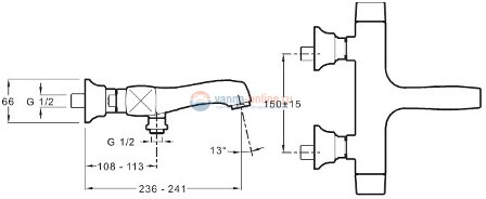 Смеситель Jacob Delafon Margaux E16219-9-CP для ванны и душа Смеситель Jacob Delafon Margaux E16219-9-CP для ванны и душа