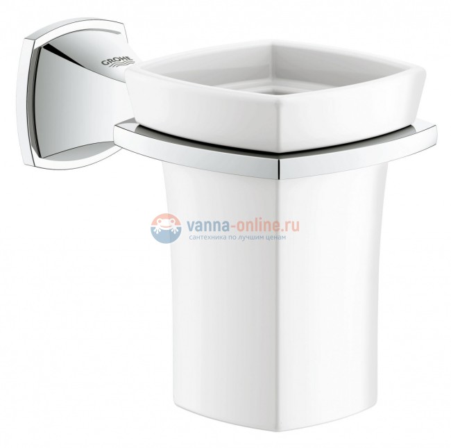 Держатель со стаканом Grohe Grandera 40626IG0, хром/золото