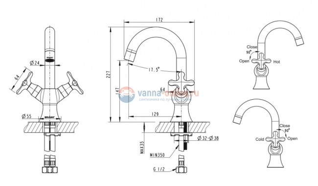 Смеситель Bravat Summer Rain F177111C-1 для раковины