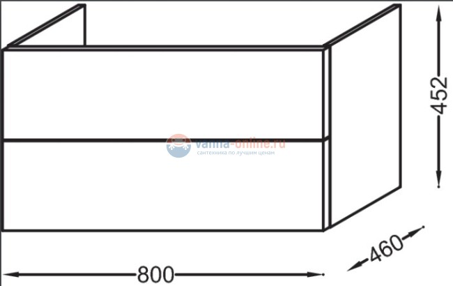 Тумба под раковину Jacob Delafon Vox EB2078-R1-N18, белый