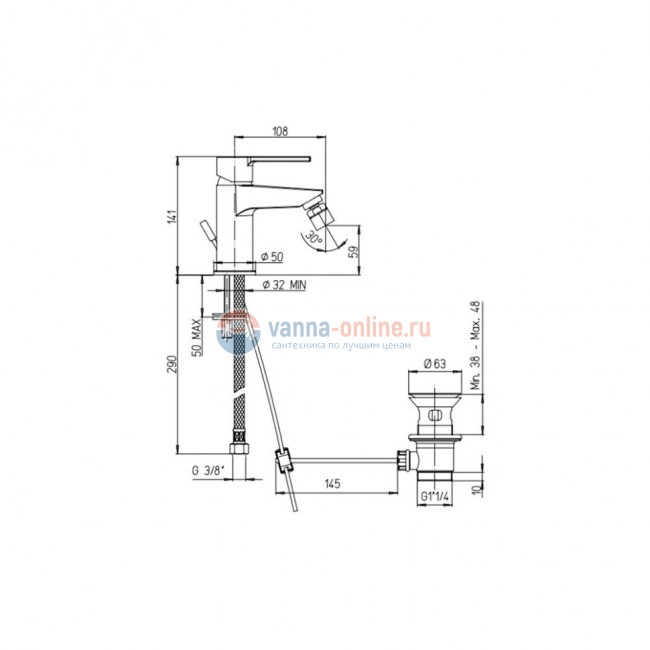 Смеситель для биде Paini Le Mans Смеситель для биде Paini Le Mans